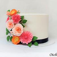 Floral Bridal Shower Cake