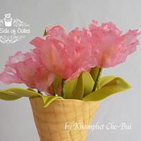 Ice Cream Parrot Tulips @Sugarflowers & Cakes in Bloom Collaboration