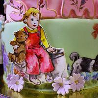 Vintage Dick and Jane Birthday Cake