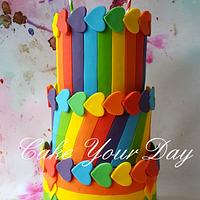 Rainbow Love Cake