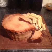 Pie,Chips and peas cake