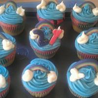 21sr birthday rainbow cupcakes