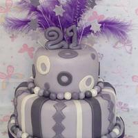 purple 21st birthday cake