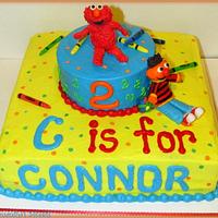 Elmo & Ernie Birthday Cake