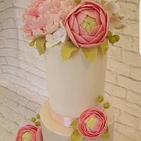 3 Tier Floral Wedding Cake