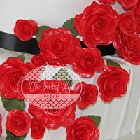 Red Roses Wedding cake