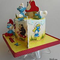 Smurfs cake