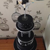 Black & bling themed tower cake