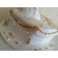 Ivory Lace and Gold Christening.