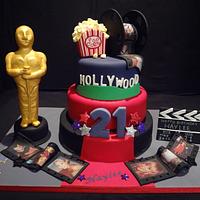 Hollywood Themed 21st Birthday Cake
