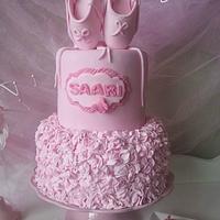 Pink Ballerina Ruffle Cake 