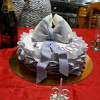 purple bow cake