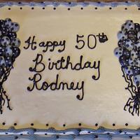 Balloons 50th birthday cake BC
