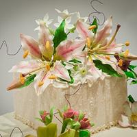 wedding flowers cake
