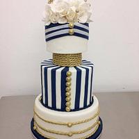 Nautical Hamptons NYC wedding cake