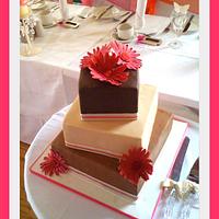 Gerbera wedding cake