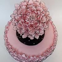 Pink ruffle cake