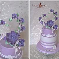Violet flowers hearts