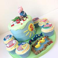 George Pig Cake and Cupcakes