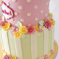 Pastel Summer Flowers Cake