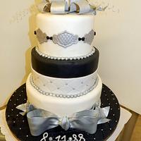 Silver Wedding Cake 