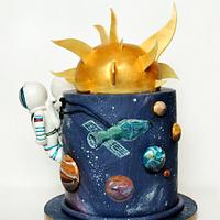 wedding cake on the space theme