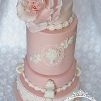 Pink Lace Cake - Decorated Cake by Art Cakes Prague - CakesDecor