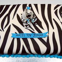 Zebra Bar Mitzvah cake