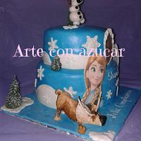 Frozen cake, Ana and Elsa cake