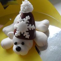 Christmas bear cake topper