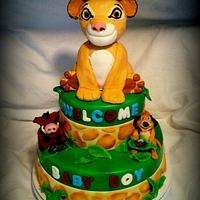 Lion King Themed Baby Shower Cake