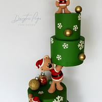 Christmas teddy cake 