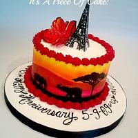 Buttercream/Airbrushed Anniversary Cake