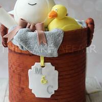 Baby basket with toys