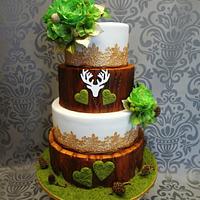 hunting wedding cake