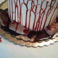 WALKING DEAD CAKE WITH SEVERED FINGERS