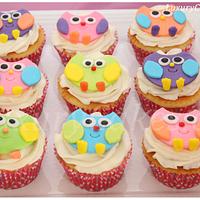 Owl themed birthday cake