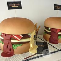 Double burger cakes