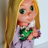 Rapunzel doll from sugar paste