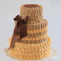 Chocolate Inspired Rosette Wedding Cake