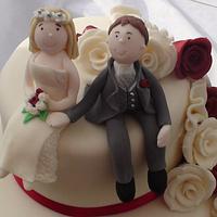 Trailing Rose Wedding Cake