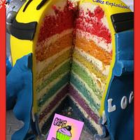Boxer Minion Rainbow Cake