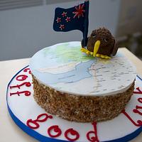 Good Luck in New Zealand celebration cake
