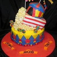 Circus/candy themed cake