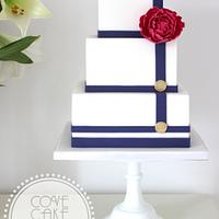 Nautical style wedding cake