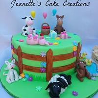 Farm theme cake - cake by Jeanette's Cake Creations and - CakesDecor