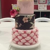 Wedding Cake with Groom and Bride Cake too!