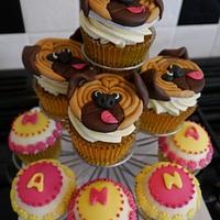 Pug dog cupcakes