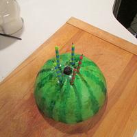 My Very First Attempt at Fondant. Watermelon Cake
