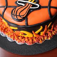 NY Jets and Miami Heat Themed Groom's Cake
